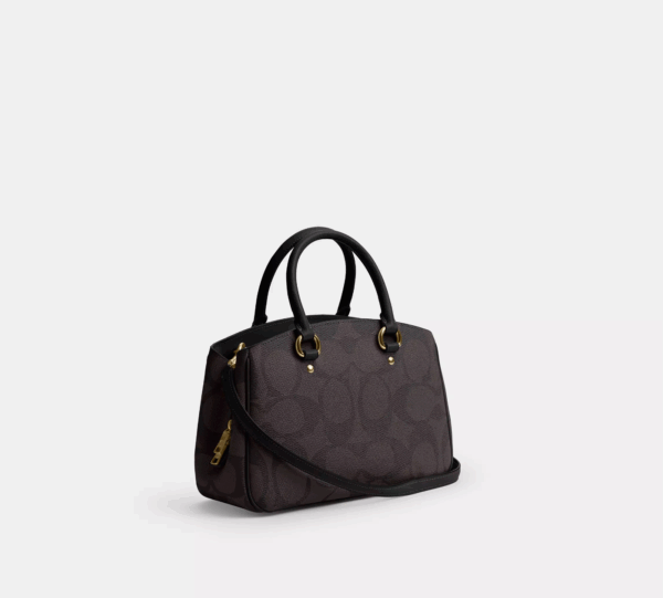 Coach Savannah Small Carryall Bag In Signature Canvas (Walnut Black) - Image 5