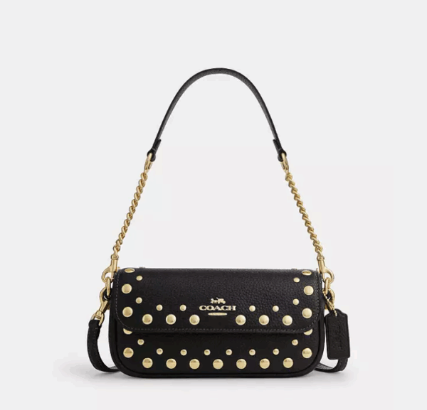 [Pre Order]- Coach Hailey Flap Bag With Rivets (Black)