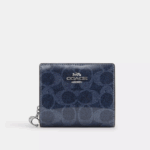 Coach Snap Wallet In Signature Canvas (Denim Blue)
