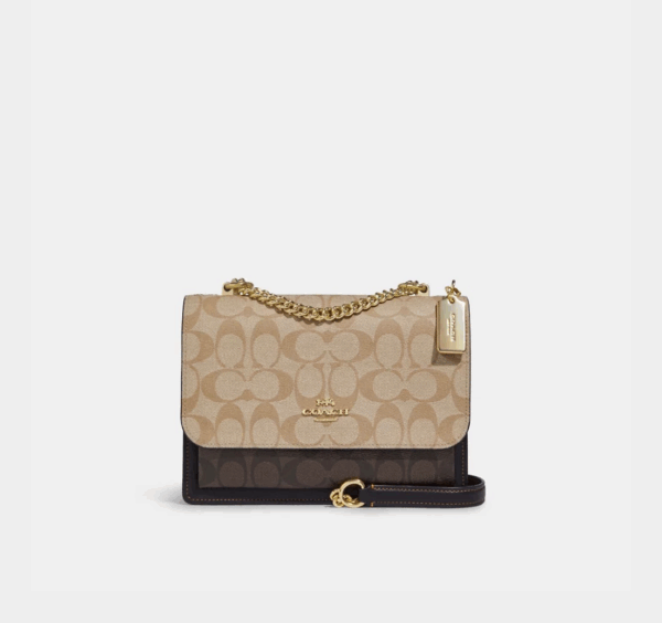 Coach Klare Crossbody in Blocked Signature Canvas(Light Khaki Brown Multi)