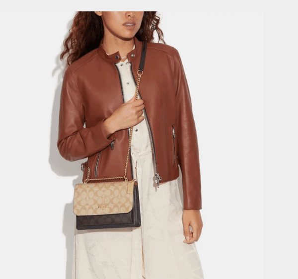 Coach Klare Crossbody in Blocked Signature Canvas(Light Khaki Brown Multi) - Image 6