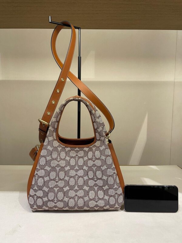 Coach Lana Shoulder Bag 23 in Signature Jacquard (Cocoa Burnished)-Boutique Collection - Image 2