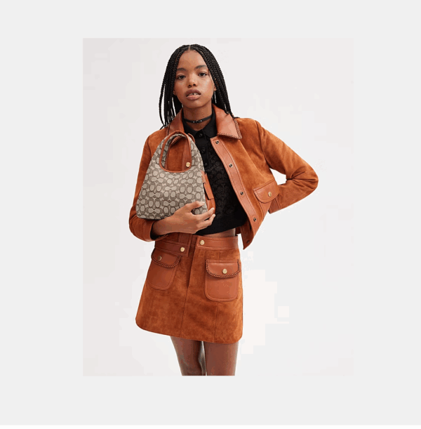 Coach Lana Shoulder Bag 23 in Signature Jacquard (Cocoa Burnished)-Boutique Collection - Image 4