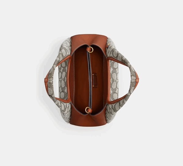 Coach Lana Shoulder Bag 23 in Signature Jacquard (Cocoa Burnished)-Boutique Collection - Image 6