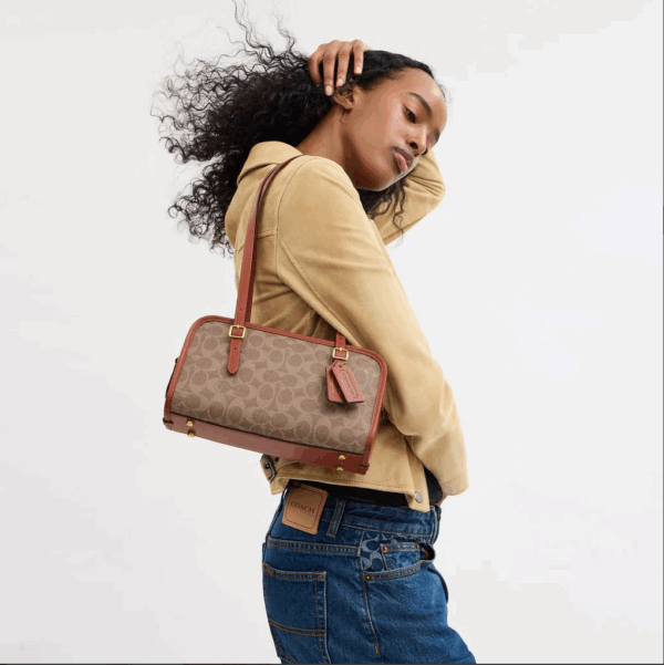[Pre Order]-Coach Swing Zip In Signature Canvas (Tan)- Boutique Collection - Image 3