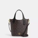 Coach Hanna Bucket Bag In Signature Canvas (Brown Black)
