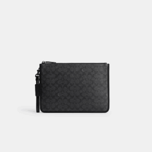 Coach Charter Pouch Signature Canvas (Charcoal)-Boutique Collection