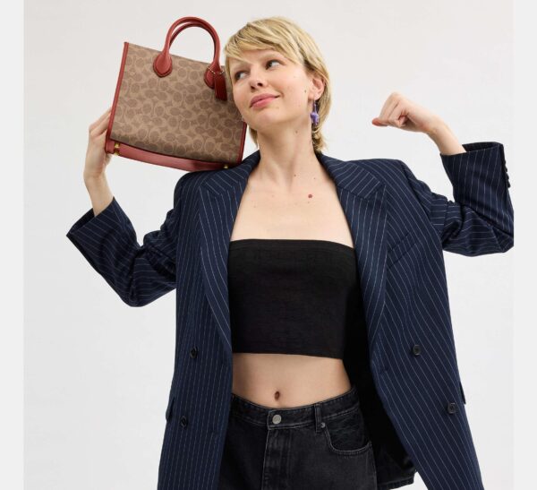 Coach Ace Tote 26 In Signature Canvas (Tan)-Boutique Collection - Image 3