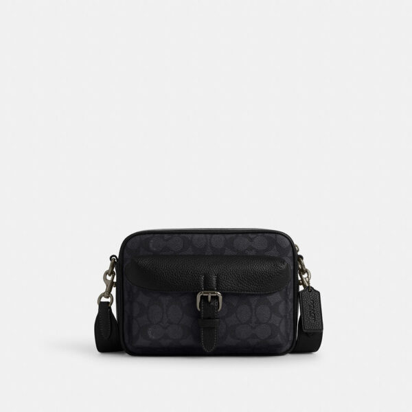 [Pre Order]-Coach Warner Crossbody Bag In Signature Canvas (Charcoal)