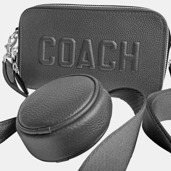 Coach Charter Slim Crossbody With Coach Graphic (Charcoal)-Boutique Collection - Image 3