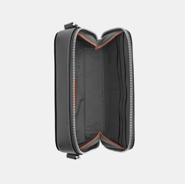 Coach Charter Slim Crossbody With Coach Graphic (Charcoal)-Boutique Collection - Image 5