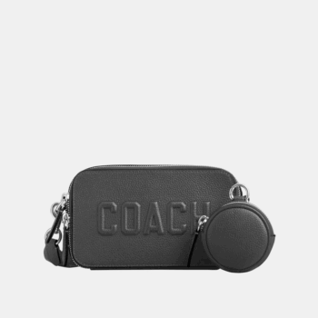 Coach Charter Slim Crossbody With Coach Graphic (Charcoal) - Boutique Collection