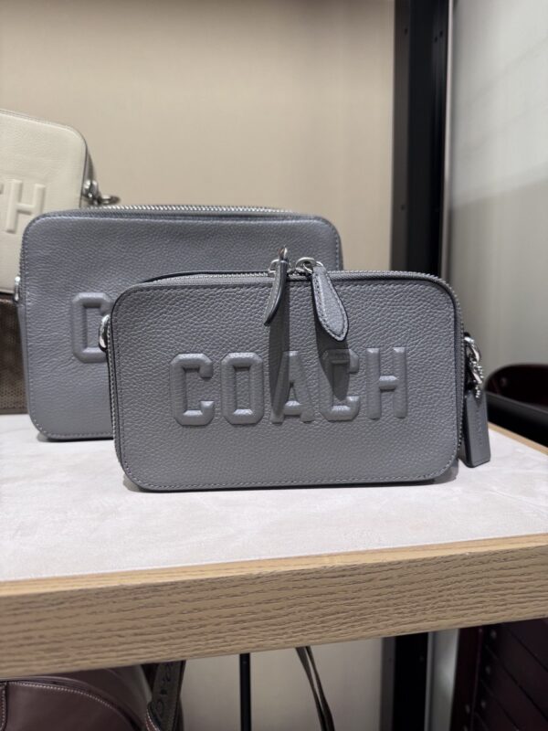 Coach Charter Slim Crossbody With Coach Graphic (Charcoal)-Boutique Collection - Image 2