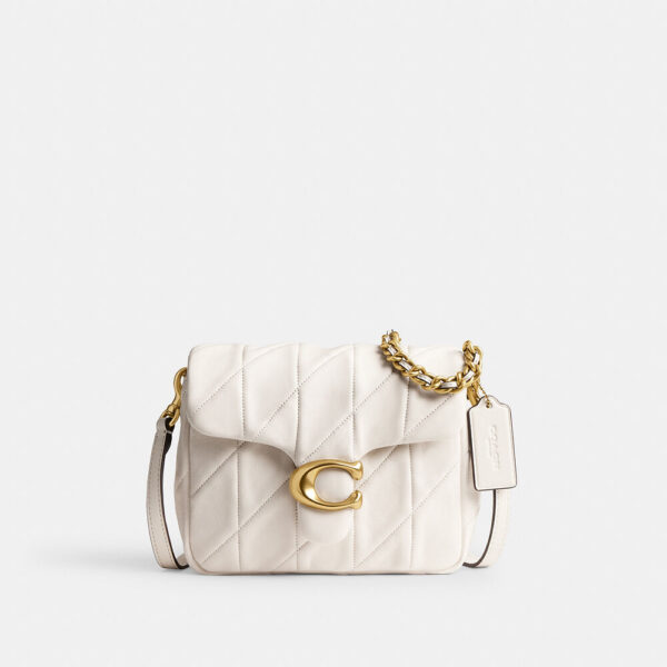 [Pre Order]-Coach Times Square Tabby Shoulder Bag 17 With Quilting (Chalk)