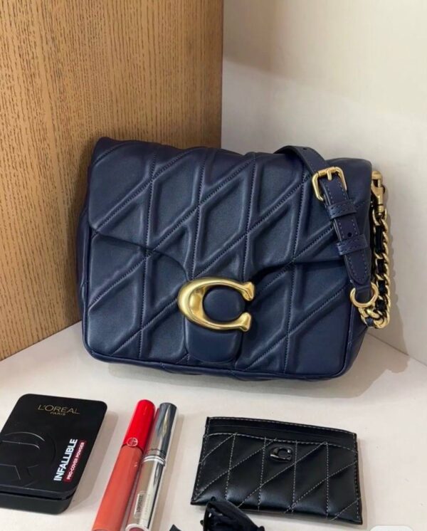 [Pre Order]-Coach Times Square Tabby Shoulder Bag 17 With Quilting (Dark Navy) Boutique Collection - Image 3