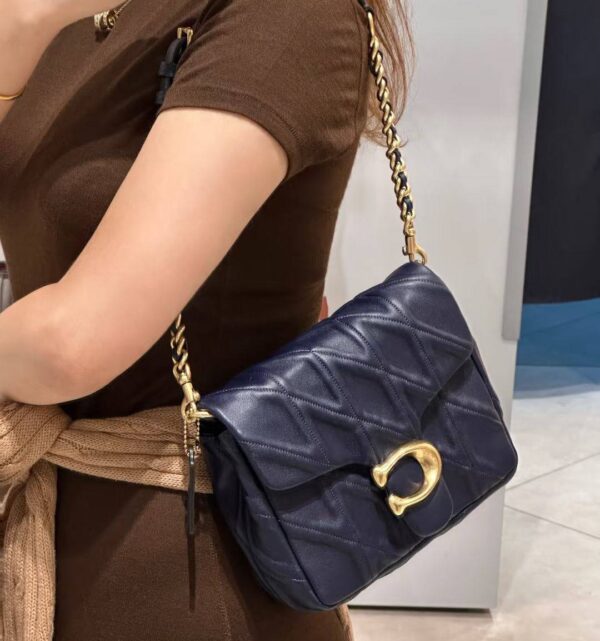 [Pre Order]-Coach Times Square Tabby Shoulder Bag 17 With Quilting (Dark Navy) Boutique Collection - Image 2
