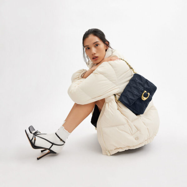 [Pre Order]-Coach Times Square Tabby Shoulder Bag 17 With Quilting (Dark Navy) Boutique Collection - Image 5