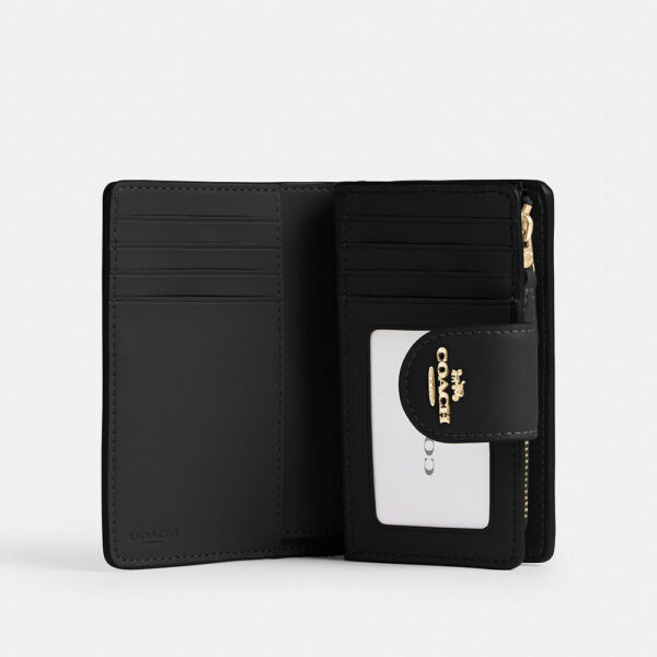 [Pre Order]-Coach Medium Corner Zip Wallet In Signature Canvas (Walnut Black) - Image 3