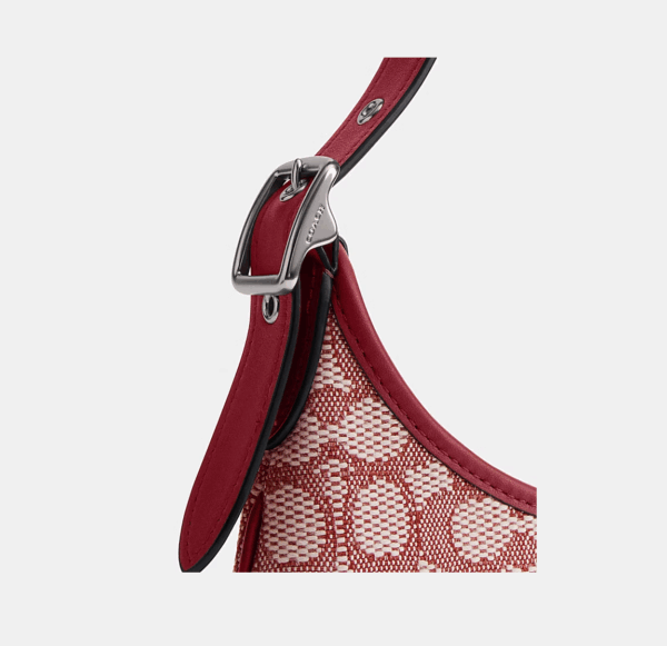 Coach Hamptons Hobo Bag in Signature Textile Jacquard (Ruby)-Boutique Collection - Image 6