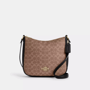 Coach Ellie File Bag In Signature Canvas (Tan)