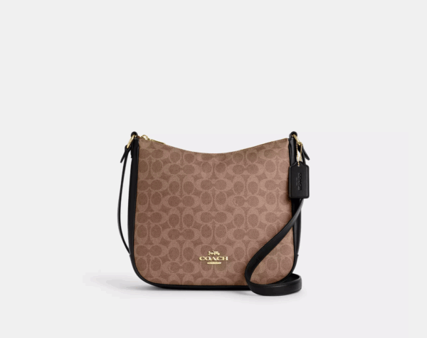 Coach Ellie File Bag In Signature Canvas (Tan)