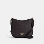 Coach Ellie File Bag In Signature Canvas (Walnut Black)