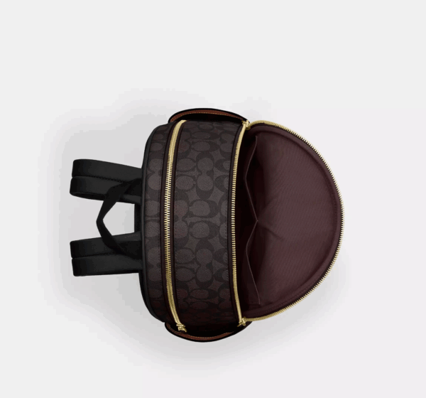 Coach Court Backpack In Blocked Signature Canvas (Walnut Tan) - Image 5