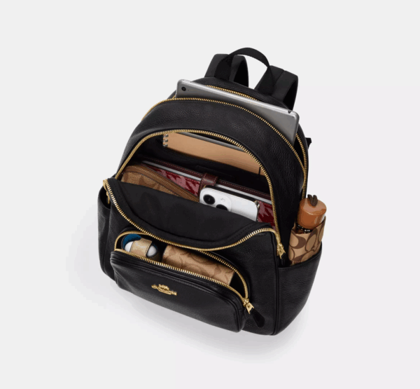 Coach Court Backpack In Blocked Signature Canvas (Walnut Tan) - Image 2