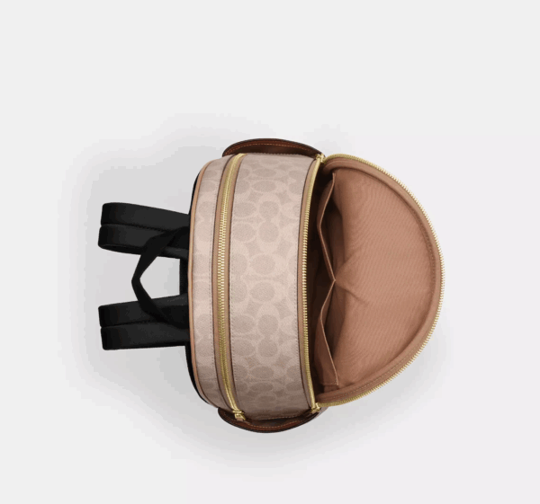 Coach Court Backpack In Blocked Signature Canvas (Sand Tan) - Image 4