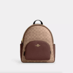 Coach Court Backpack In Signature Canvas(Tan Brown)