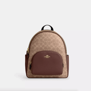 Coach Court Backpack In Signature Canvas(Tan Brown)