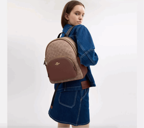 Coach Court Backpack In Signature Canvas(Tan Brown) - Image 6
