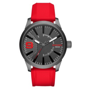 Diesel DZ1806 Men's Rasp Quartz Red Silicone Watch (Red)