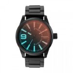 Diesel DZ1844 Men's Rasp Three-Hand Black Stainless Steel Watch (Black)