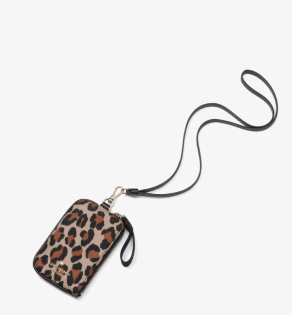 Kate Spade Chelsea KSNYL Card Case Lanyard (Leopard)