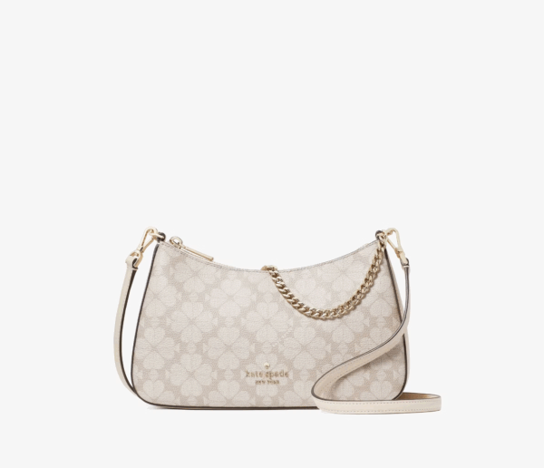 Kate Spade Signature Spade Flower Medium Convertible Crossbody (Dark Beige)