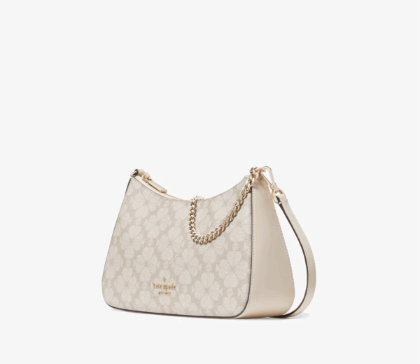 Kate Spade Signature Spade Flower Medium Convertible Crossbody (Dark Beige) - Image 3