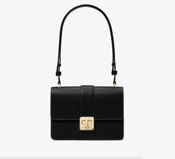 Kate Spade Phoebe Turnlock Flap Shoulder Bag (Black)