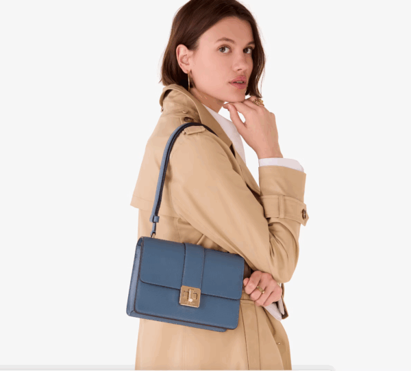 Kate Spade Phoebe Turnlock Flap Shoulder Bag (Bluestone) - Image 3