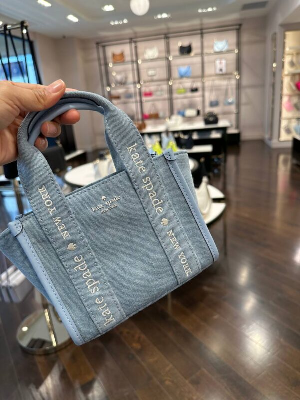 [Pre Order]-Kate Spade Kip Denim Mini Tote (Blue Multi) - Image 5