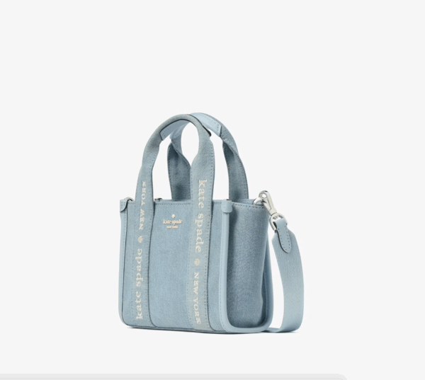 [Pre Order]-Kate Spade Kip Denim Mini Tote (Blue Multi) - Image 3