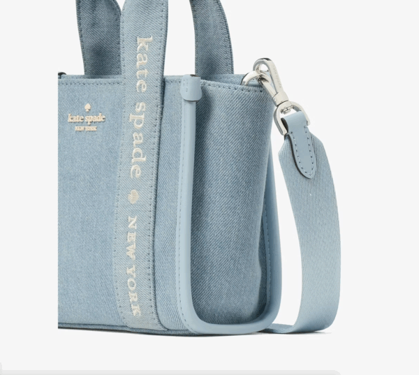 [Pre Order]-Kate Spade Kip Denim Mini Tote (Blue Multi) - Image 6