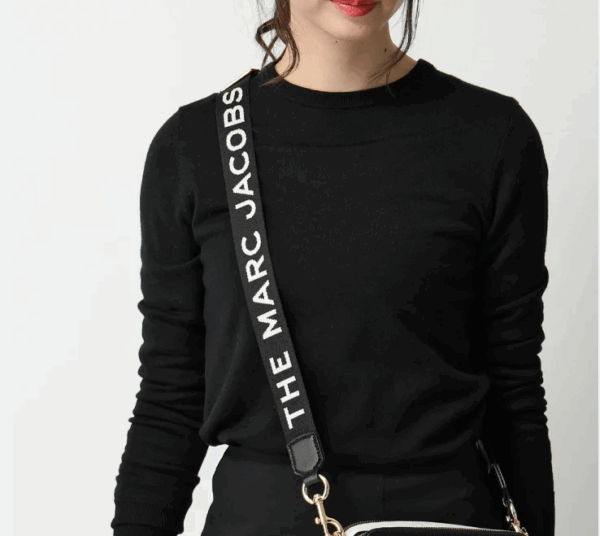 Marc Jacob Graphic Thin Webbing Strap (Black White) - Image 2