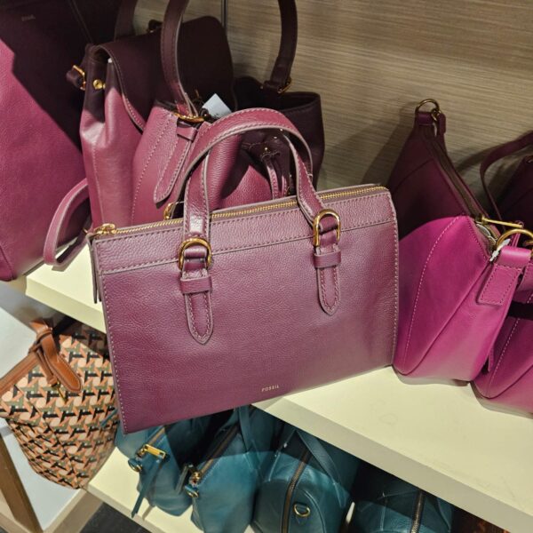 [Pre Order]-Fossil Tessa Satchel (Raisin)