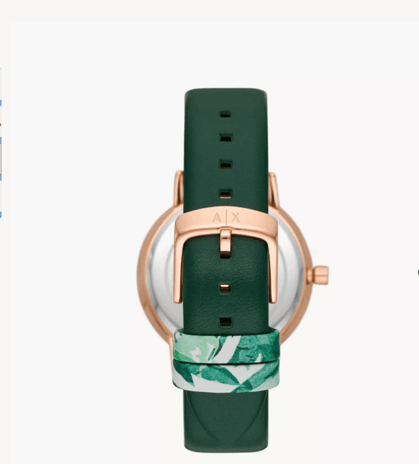 Armani Exchange Three-Hand Green Leather Women Watch(AX5577) - Image 3