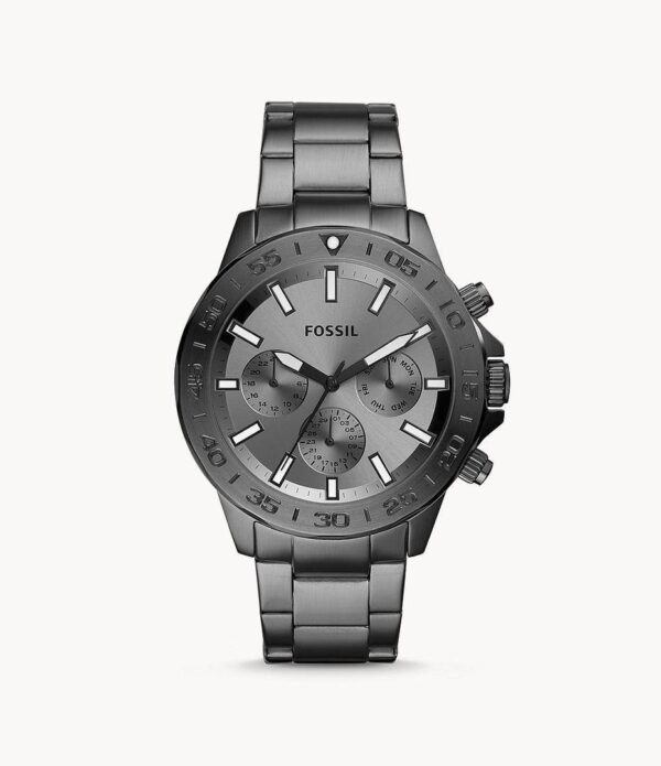 Fossil Bannon Multifunction Smoke Stainless Steel Men Watch (BQ2491)