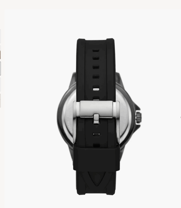 Fossil Bannon Three-Hand Date Black Silicone Men Watch (BQ2780) - Image 2