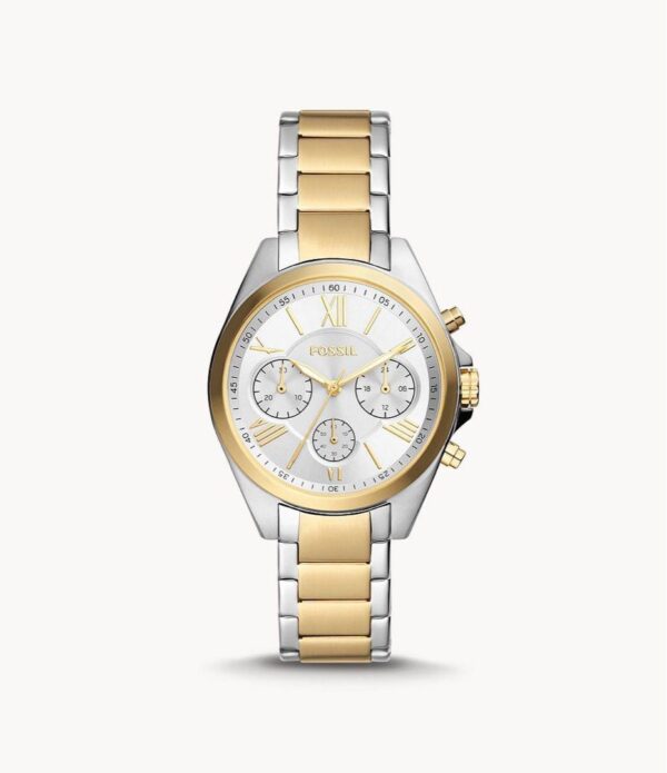 Fossil Modern Courier Chronograph Two-Tone Stainless Steel Women Watch (BQ3849)