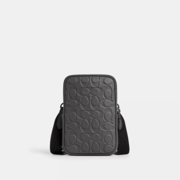 Coach Aden Crossbody Bag In Signature Leather (Charcoal)