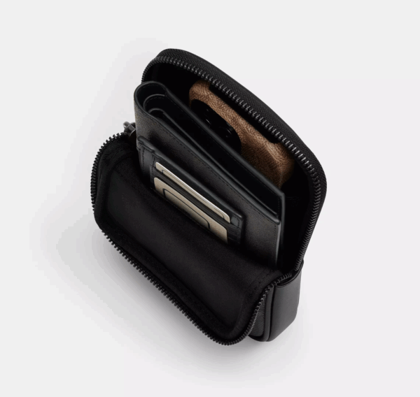 Coach Aden Crossbody Bag In Signature Leather (Charcoal) - Image 5